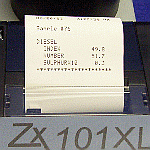 results displayed and printed